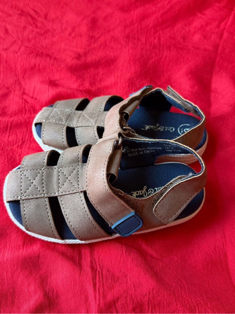 Cat & Jack Brown Kids Sandals with Navy Insole
